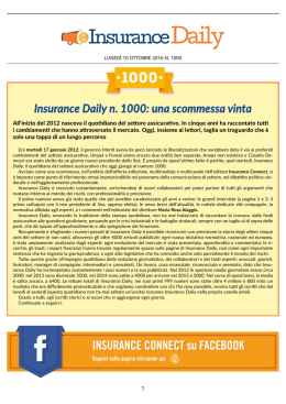 Insurance Daily n. 1000: una scommessa vinta