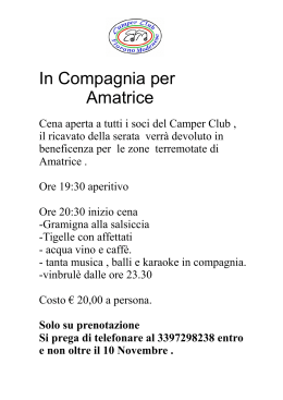 In Compagnia per Amatrice - Camper Club Fiorano Modenese