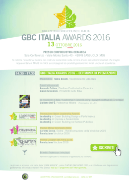 gBC ITALIA AwARDS 2016 - Green Building Council Italia