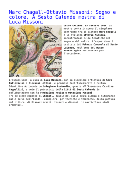 Marc Chagall-Ottavio Missoni: Sogno e colore. A