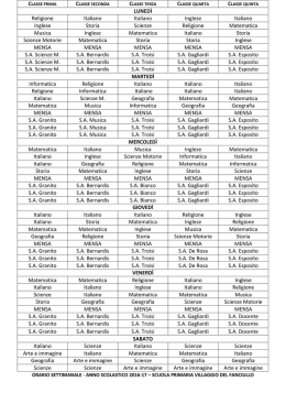 Orario scolastico - Colonia San Giuseppe