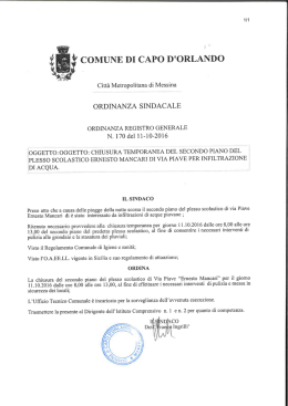 Leggi ordinanza sindacale n. 170. - Istituto Comprensivo Giovanni