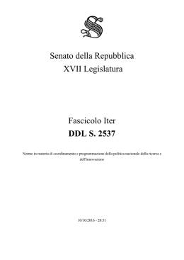 Senato della Repubblica XVII Legislatura Fascicolo Iter DDL S. 2537