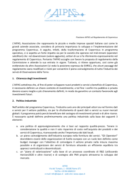 Position Paper AIPAS su Regolamento di Copernicus