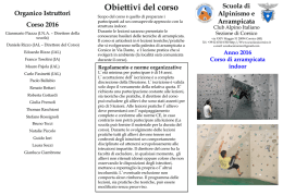 Obiettivi del corso - Scuola di Alpinismo CAI Corsico