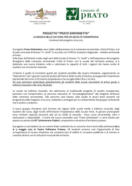 Prato Sinfonietta 2014-2015 - Camerata Strumentale Citt&agrave; di Prato