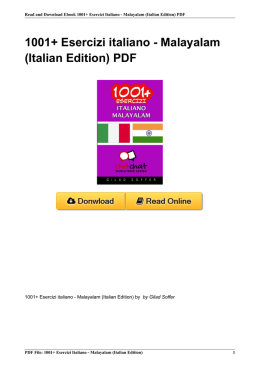 1001+ Esercizi italiano - Malayalam (Italian Edition) by Gilad