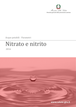 Nitrato e nitrito - Ministero della Salute