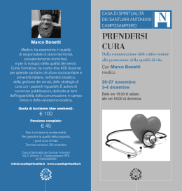 prendersi cura - Casa di Spiritualit&agrave;