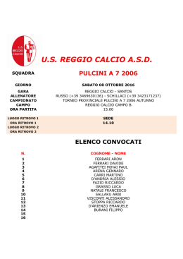 Campionato - US Reggio Calcio ASD