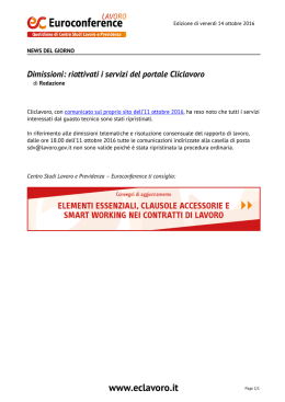 Dimissioni: riattivati i servizi del portale Cliclavoro