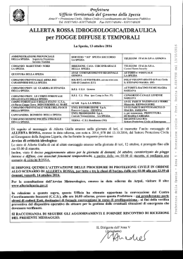 Prefettura della Spezia - Area 5 - Protezione civile - Prot