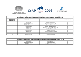 Classifica maratona SeAP-ExAmP II Tappa - ANCI Emilia