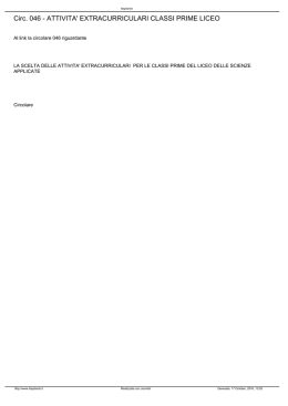 Circ. 046 - ATTIVITA` EXTRACURRICULARI CLASSI PRIME LICEO