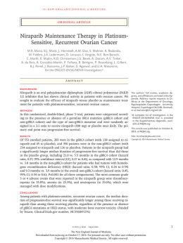 Niraparib Maintenance Therapy in Platinum