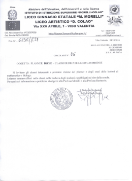CIRCOLARE N. 26 - IIS Morelli