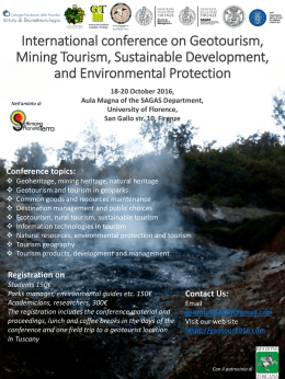 International conference on Geotourism, Mining Tourism
