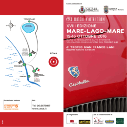 (da compilare) della XVIII ed. di "Mare Lago Mare