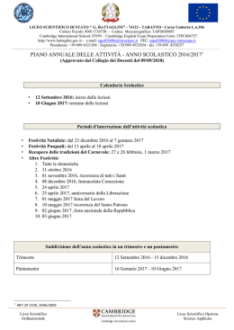 piano annuale delle attivit&agrave;