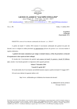 ricevimento - Liceo classico "Jacopo Stellini"