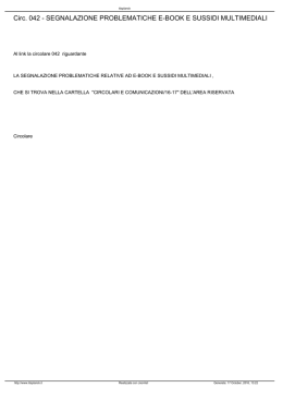 Circ. 042 - SEGNALAZIONE PROBLEMATICHE E