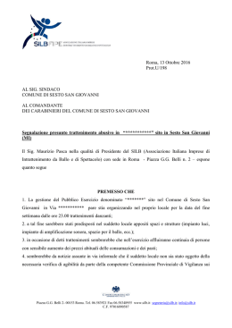 Segnalazione presunta attivit&agrave; abusiva nel comune di Sesto