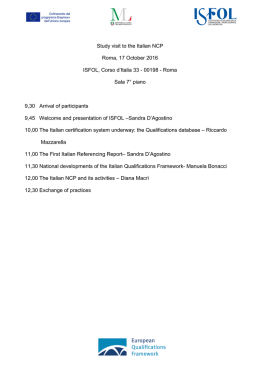 Agenda for the Study visit to the Italian NCP