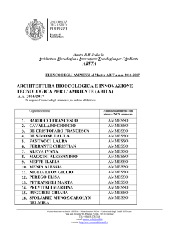 (ABITA). - Universit&agrave; degli Studi di Firenze