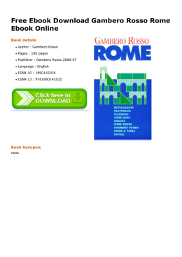 Free Ebook Gambero Rosso Rome Ebook Online