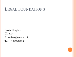 Sample Lecture - Law - Legal Foundations