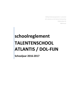 Schoolreglement - Talentenschool Atlantis