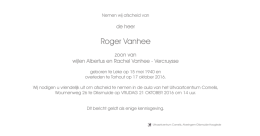 Roger Vanhee - Cornelis Uitvaartzorg