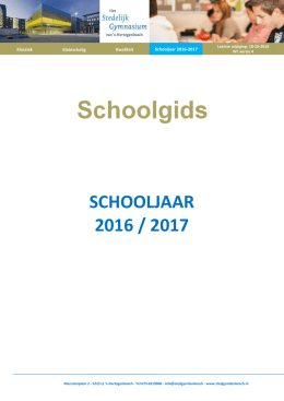 Schoolgids - Stedelijk Gymnasium