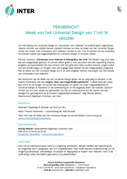 06.10.2016 Persbericht Week van het Universal Design