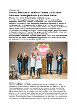 Anniek Schuurman en Fleur Deiters uit Bussum winnaars landelijke