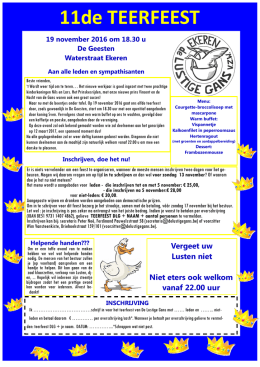 11de TEERFEEST - De Lustige Gans