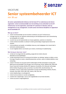 senior systeembeheerder ICT