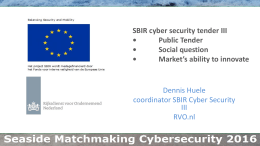 SBIR cyber security tender III • Openbare aanbesteding