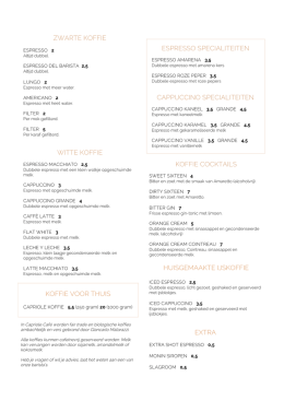 drinks menu - Capriole Café