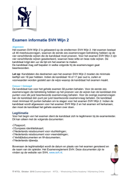 Examen reglement - Wijntraining