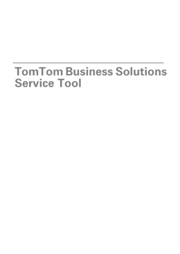 TomTom Business Solutions Service Tool