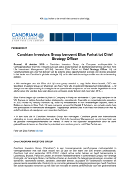 Candriam Investors Group benoemt Elias Farhat tot Chief