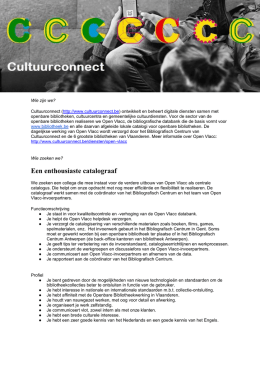 Vacature Catalograaf - CultuurNet Vlaanderen