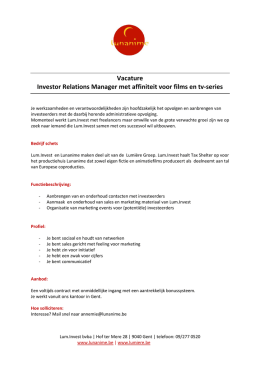 Vacature Investor relations manager