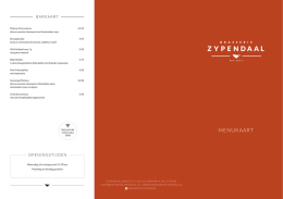 menukaart - Brasserie Zypendaal