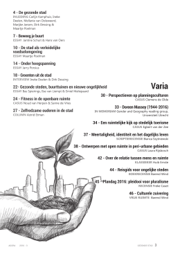 Inhoudsopgave - AGORA Magazine