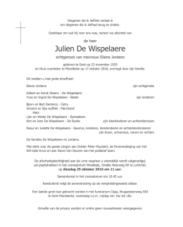 De Wispelaere Julien Tristan er+r - Uitvaartverzorging Cispa te Gent