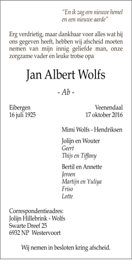 Jan Albert Wolfs
