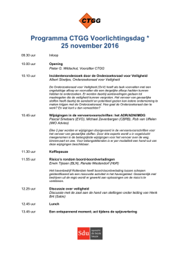 Programma CTGG Voorlichtingsdag * 25 november 2016