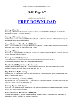 Free BOOK SOLID EDGE ST7 PDF
